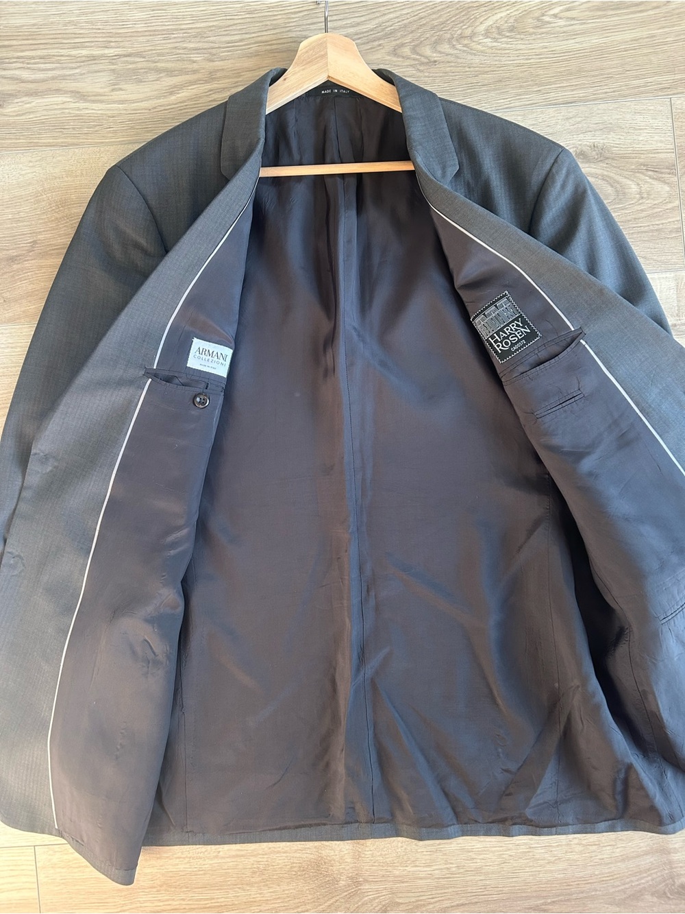 Armani Collezioni Men's Dark Charcoal Gray Blazer